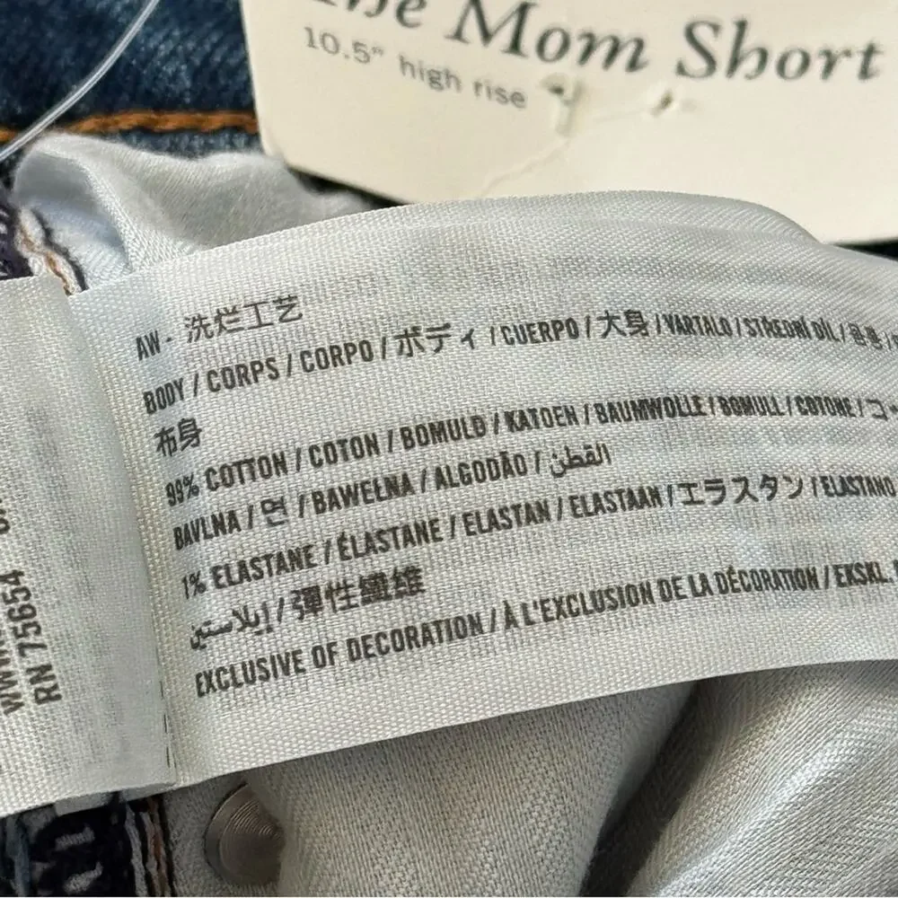 Abercrombie & Fitch High Rise Mom 2.5” Blue Raw Hem Shorts Women’s Size 34/ 18 - Picture 8 of 10